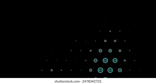 Dark Green, Red vector background with occult symbols. Illustration with magical signs of spiritual power. Simple design for occult depiction.
