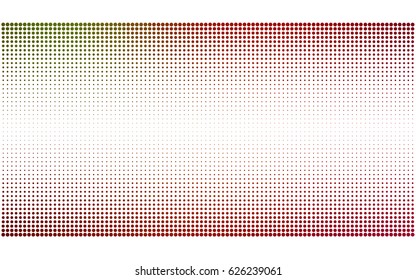 Dark Green, Red vector banner set of circles, spheres. Donuts Background. Creative Design Templates. Technology halftone illustration.