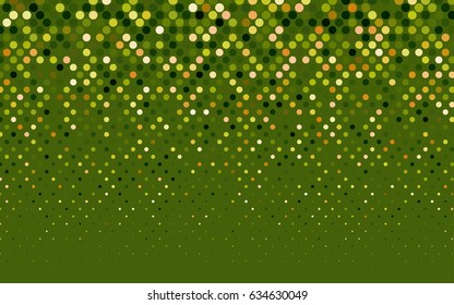 Dark Green, Red vector red banner with set of circles, dots. Donuts Background. Creative Design Template. Technological halftone illustration.