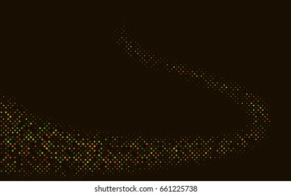 Dark Green, Red vector red banner with set of circles, dots. Donuts Background. Creative Design Template. Technological halftone illustration.