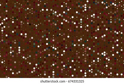 Dark Green, Red vector red banner with set of circles, dots. Donuts Background. Creative Design Template. Technological halftone illustration.