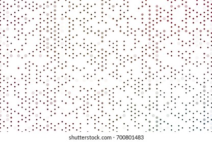 Dark Green, Red vector red banner with set of circles, dots. Donuts Background. Creative Design Template. Technological halftone illustration.