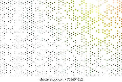 Dark Green, Red vector red banner with set of circles, dots. Donuts Background. Creative Design Template. Technological halftone illustration.
