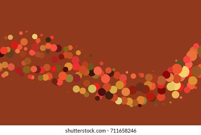 Dark Green, Red vector red banner with set of circles, dots. Donuts Background. Creative Design Template. Technological halftone illustration.