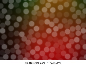 Dark Green, Red vector blur pattern. A completely new color illustration in a bokeh style. The background for your creative designs.