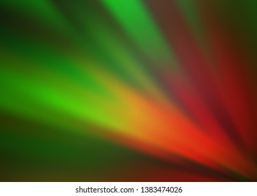 Dark Green, Red vector blur pattern. Shining colorful illustration in a Brand new style. The blurred design can be used for your web site.