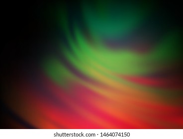 Dark Green, Red vector blur pattern. A completely new color illustration in a bokeh style. A completely new design for your business.
