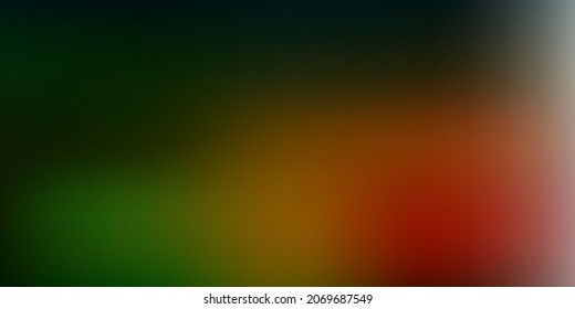 Diseño oscuro verde, rojo vectorial borroso. Ilustración de color abstracta en estilo borroso con gradiente. Diseño de páginas de aterrizaje.