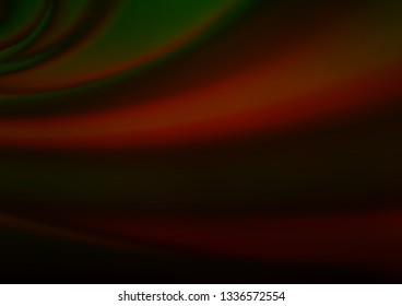 Dark Green, Red vector blurred background. An elegant bright illustration with gradient. A completely new template for your design.