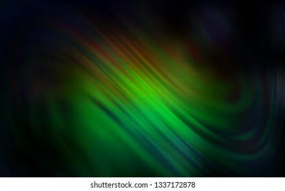 Dark Green, Red vector blurred shine abstract background. A completely new colored illustration in blur style. New style for your business design.
