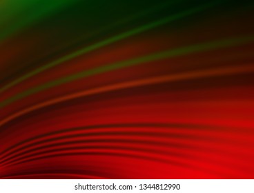 Dark Green, Red vector blurred shine abstract pattern. Shining colorful illustration in a Brand new style. A completely new template for your design.