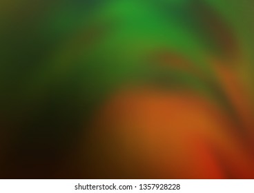 Dark Green, Red vector blurred shine abstract background. Colorful abstract illustration with gradient. Brand new design for your business.