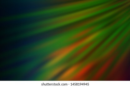 Dark Green, Red vector blurred pattern. A completely new colored illustration in blur style. New style for your business design.