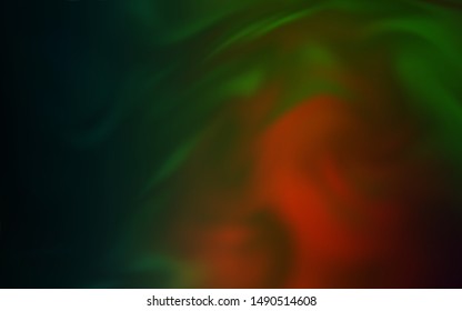 Dark Green, Red vector blurred bright pattern. A completely new colored illustration in blur style. Background for a cell phone.
