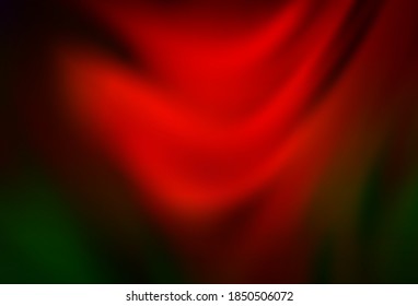Dark Green, Red vector blurred shine abstract background. Creative illustration in halftone style with gradient. Elegant background for a brand book.