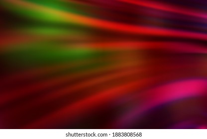 Verde oscuro, vector rojo borroso y patrón de color. Ilustración abstracta brillante con diseño gradiente. Diseño inteligente para su trabajo.