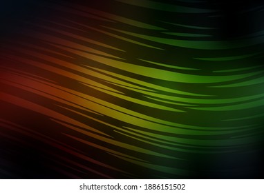 Verde oscuro, vector rojo borroso y patrón de color. Ilustración abstracta colorida con gradiente. Diseño completamente nuevo para su negocio.