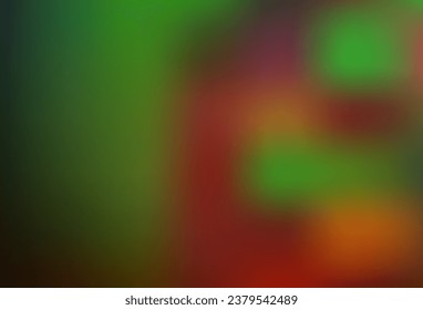 Verde oscuro, vector rojo borroso brillo patrón abstracto. Ilustración abstracta brillante con un diseño elegante. Plantilla para teléfonos móviles.