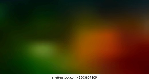 Verde oscuro, fondo borroso de Vector rojo. Ilustración abstracta de gradiente colorido en estilo desenfoque. Diseño moderno para tus App.