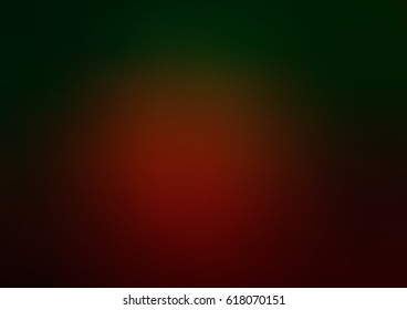 Dark Green, Red vector blurred colored illustration. Brand-new design for your business. Creative background in halftone style with gradient.