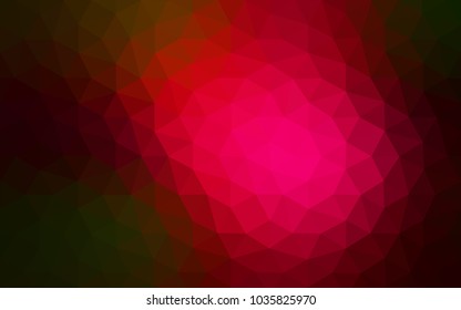 Dark Green, Red vector blurry triangle background design. Geometric background in Origami style with gradient. 