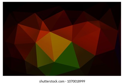 Dark Green, Red vector blurry triangle background design. Geometric background in Origami style with gradient. 