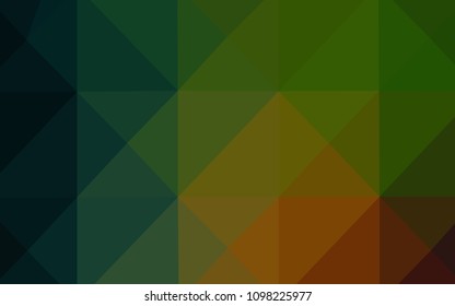 Dark Green, Red vector blurry triangle template. Shining polygonal illustration, which consist of triangles. Brand-new design for your business.