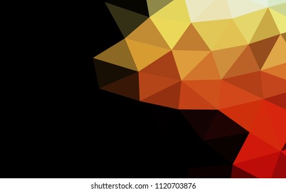 Dark Green, Red vector blurry low poly blurry triangle. Creative illustration in halftone style with gradient. A completely new template for your business design.