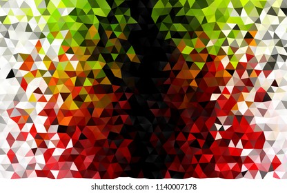 Dark Green, Red vector blurry triangle template. Modern geometrical abstract illustration with gradient. Brand new style for your business design.