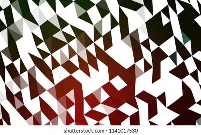 Dark Green, Red vector blurry triangle background. A completely new color illustration in a vague style. The template can be used as a background for cell phones.