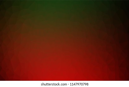 Dark Green, Red vector blurry hexagon pattern. A completely new color illustration in a vague style. The template can be used as a background for cell phones.