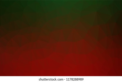 Dark Green, Red vector blurry  texture. Creative geometric illustration in Origami style with gradient. A completely new design for your business.