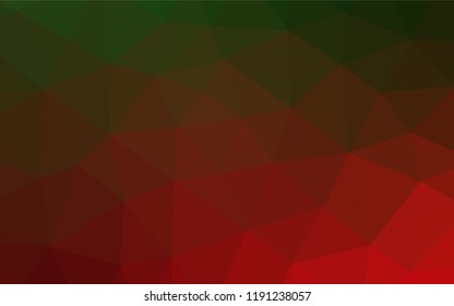Dark Green, Red vector blurry hexagon texture. A sample with polygonal shapes. A completely new template for your business design.