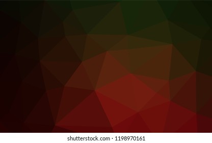 Dark Green, Red vector blurry hexagon template. A vague abstract illustration with gradient. A completely new design for your business.