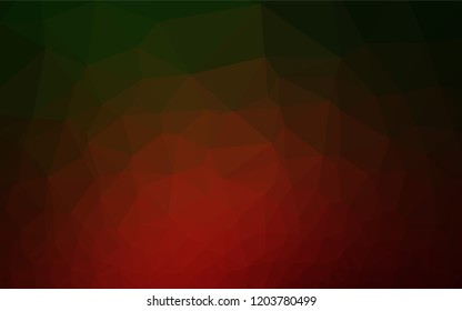 Dark Green, Red vector blurry hexagon pattern. Glitter abstract illustration with an elegant design. A completely new template for your business design.
