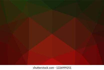 Dark Green, Red vector blurry hexagon template. A completely new color illustration in a vague style. A completely new design for your business.
