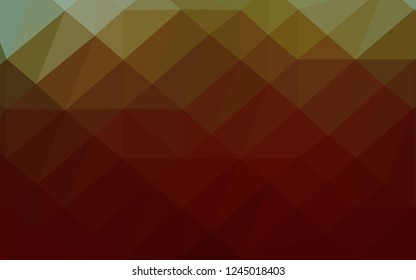 Dark Green, Red vector blurry triangle template. Triangular geometric sample with gradient.  New texture for your design.