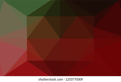 Dark Green, Red vector blurry hexagon pattern. Colorful abstract illustration with gradient. Brand new style for your business design.