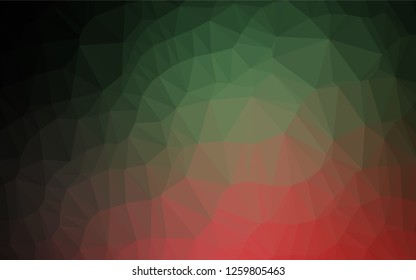 Dark Green, Red vector blurry hexagon template. Brand new colored illustration in blurry style with gradient. The template can be used as a background for cell phones.