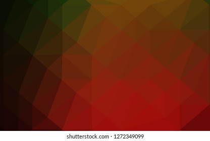 Dark Green, Red vector blurry triangle texture. A sample with polygonal shapes. New texture for your design.