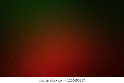 Dark Green, Red vector blurry triangle texture. Brand new colorful illustration in with gradient. Brand new design for your business.