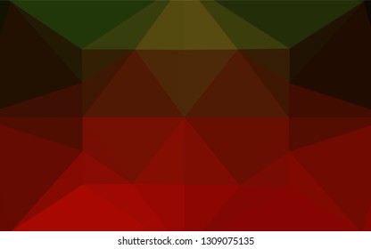 Dark Green, Red vector blurry hexagon template. Creative geometric illustration in Origami style with gradient. A new texture for your design.