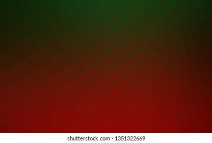 Dark Green, Red vector blurry triangle template. Geometric illustration in Origami style with gradient. Textured pattern for background.