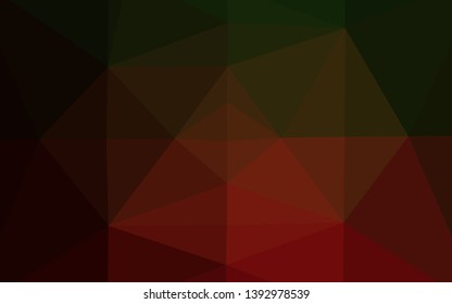 Dark Green, Red vector blurry triangle texture. Colorful abstract illustration with gradient. The best triangular design for your business.