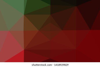 Dark Green, Red vector blurry triangle pattern. Colorful abstract illustration with gradient. Triangular pattern for your business design.