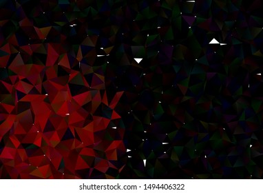 Dark Green, Red vector blurry triangle template. A completely new color illustration in a vague style. Elegant pattern for a brand book.