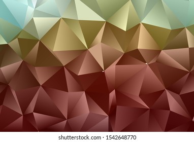 Dark Green, Red vector blurry triangle pattern. Creative illustration in halftone style with gradient. Template for a cell phone background.