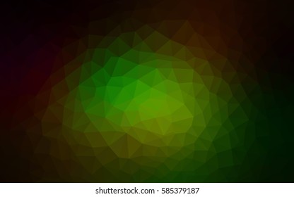 Dark Green, Red vector blurry triangle background design. Geometric background in Origami style with gradient. 