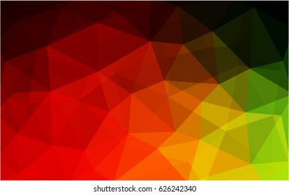 Dark Green, Red vector blurry triangle background design. Geometric background in Origami style with gradient. 