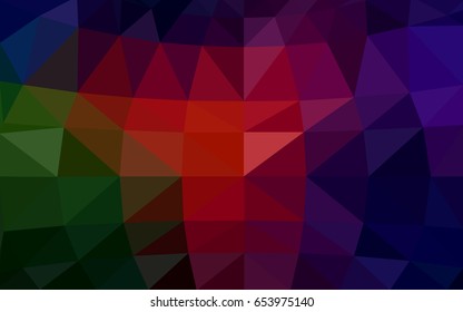 Dark Green, Red vector blurry triangle background design. Geometric background in Origami style with gradient. 